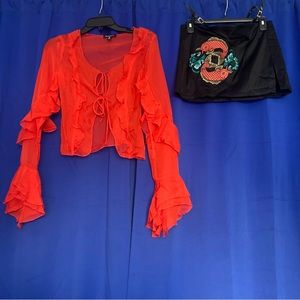 Koi Fish Top & Skirt Set 🧡🖤